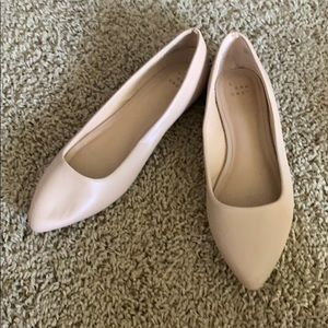 Nude pointed flats size 8